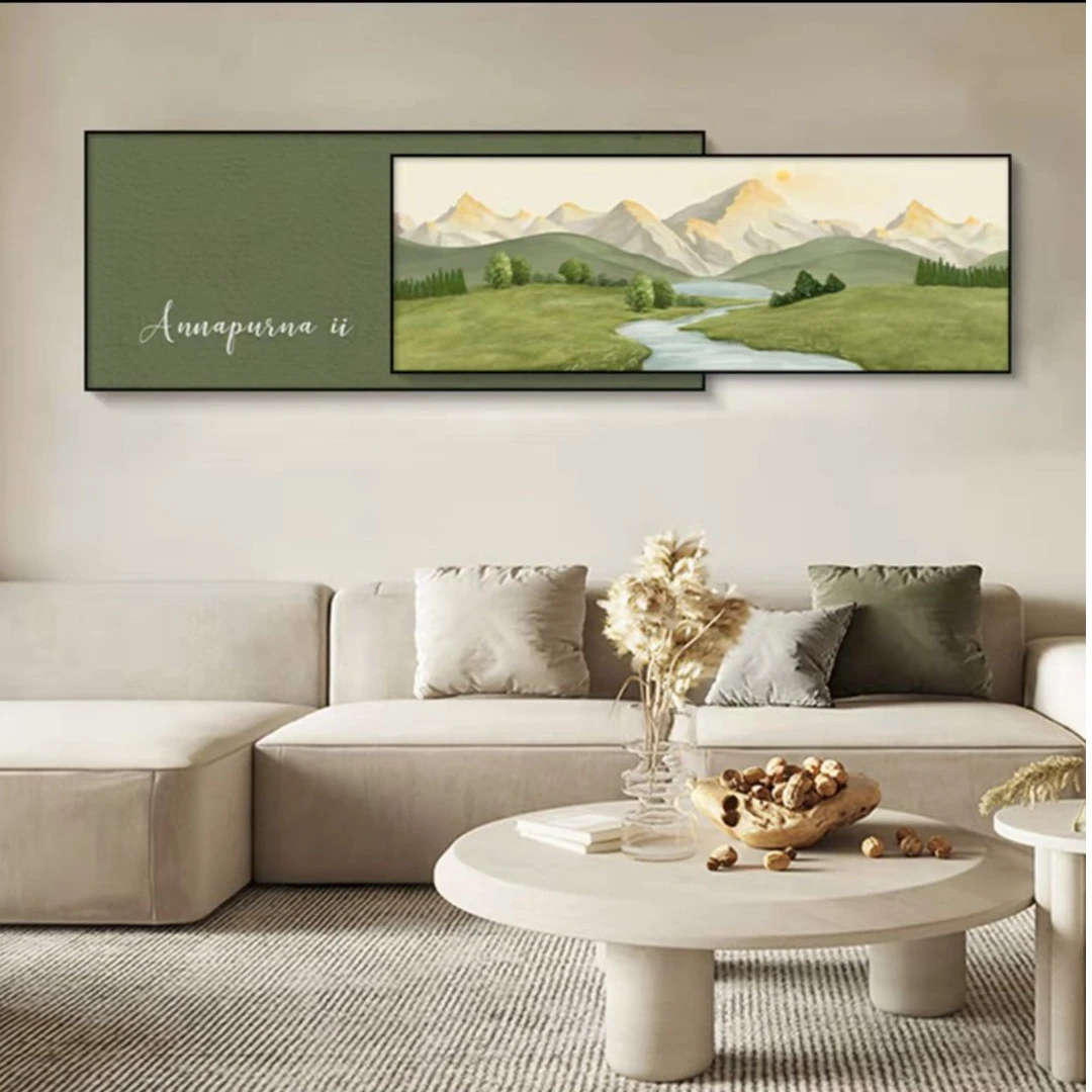 网红北欧风叠加画客厅卧室两用高端大气铝合金边框搭配简装黑白灰