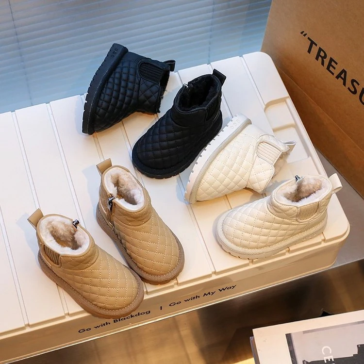 时尚冬季2024加厚儿童洋气时尚加绒防水防滑小童保暖女童雪地靴子