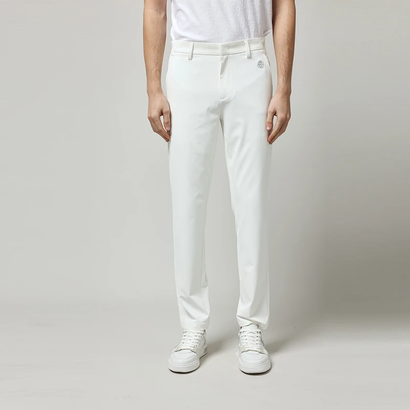 RARE意大利威雅男装春夏舒适版男简约白色经典微弹款休闲裤