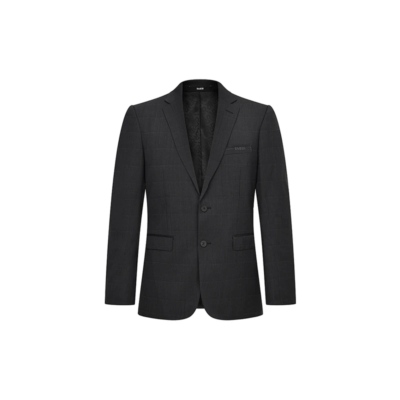 RARE威雅 秋冬 男装精纺毛料西服西裤深灰色暗格纹西装外套