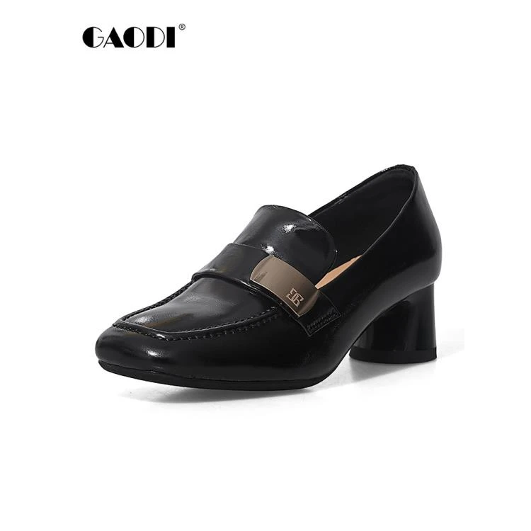 2024高蒂新款牛油皮英伦风休闲乐福鞋244355S608