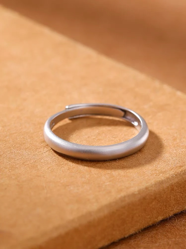 925银戒指 经典轻奢素银开口情侣对接 高级百搭简约时尚潮流百搭