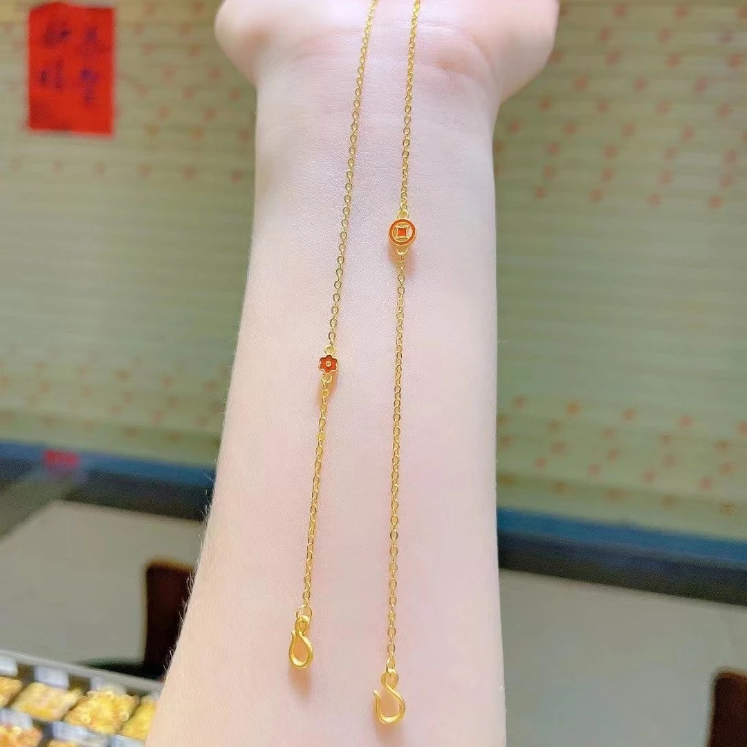 链子925银 百搭双耳烧蓝银镀金项链银