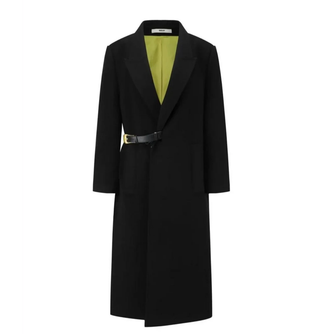 【张羽推荐】ELVIS.CHEUNG蒋云 24冬季新款双面呢枪驳领长款大衣