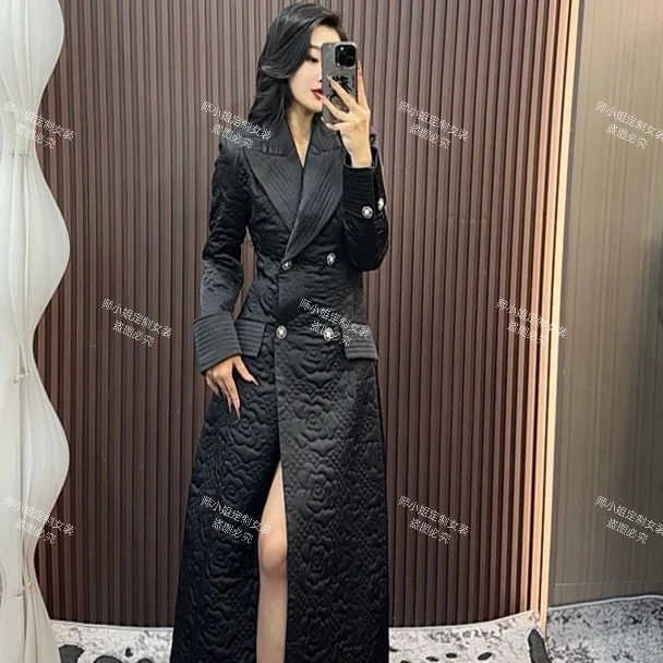 师小姐定制~轻奢百搭定位棉玫瑰花长款外套8899（长127左右）