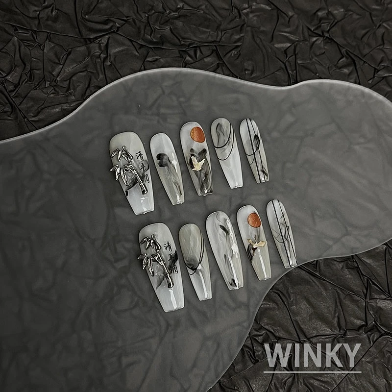 【WINKY 五竹】纯手工穿戴甲片小众五竹美甲饰品穿戴甲片
