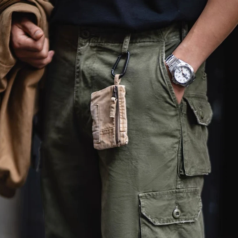 古叔的着 m65改良 重工水洗军事工装裤男新款军绿复古做旧直筒裤