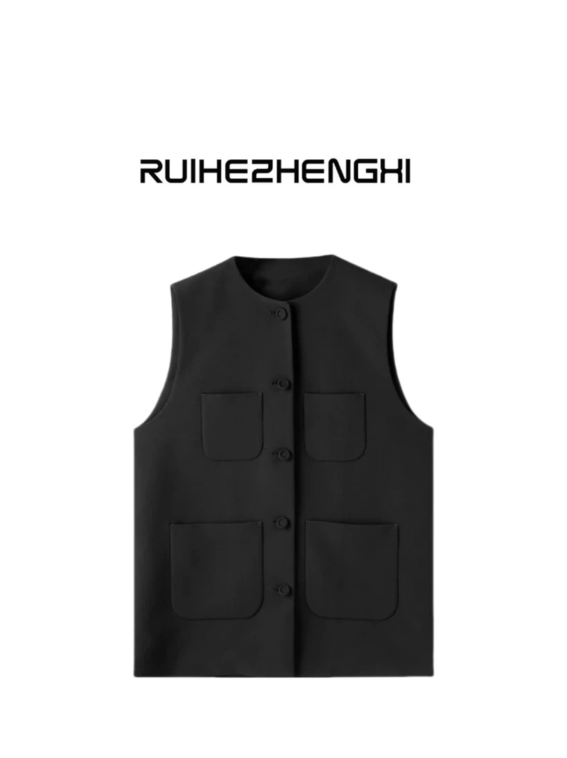 RUIHEZHENGXI | 瑞和正熙986339轻奢百搭设计感多口袋马甲