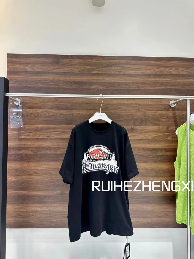 RUIHEZHENGXI｜（NO退NO换）966778特价百搭情侣复古字母T恤