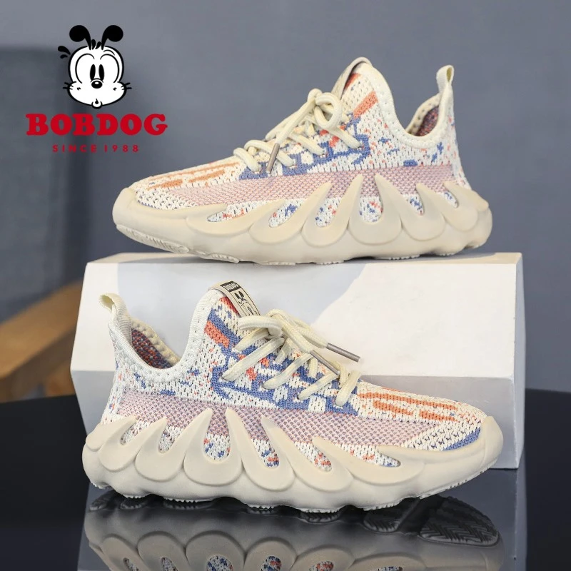Bobdog/巴布豆春季新款椰子鞋女童小童运动鞋透气休闲跑步鞋鞋子