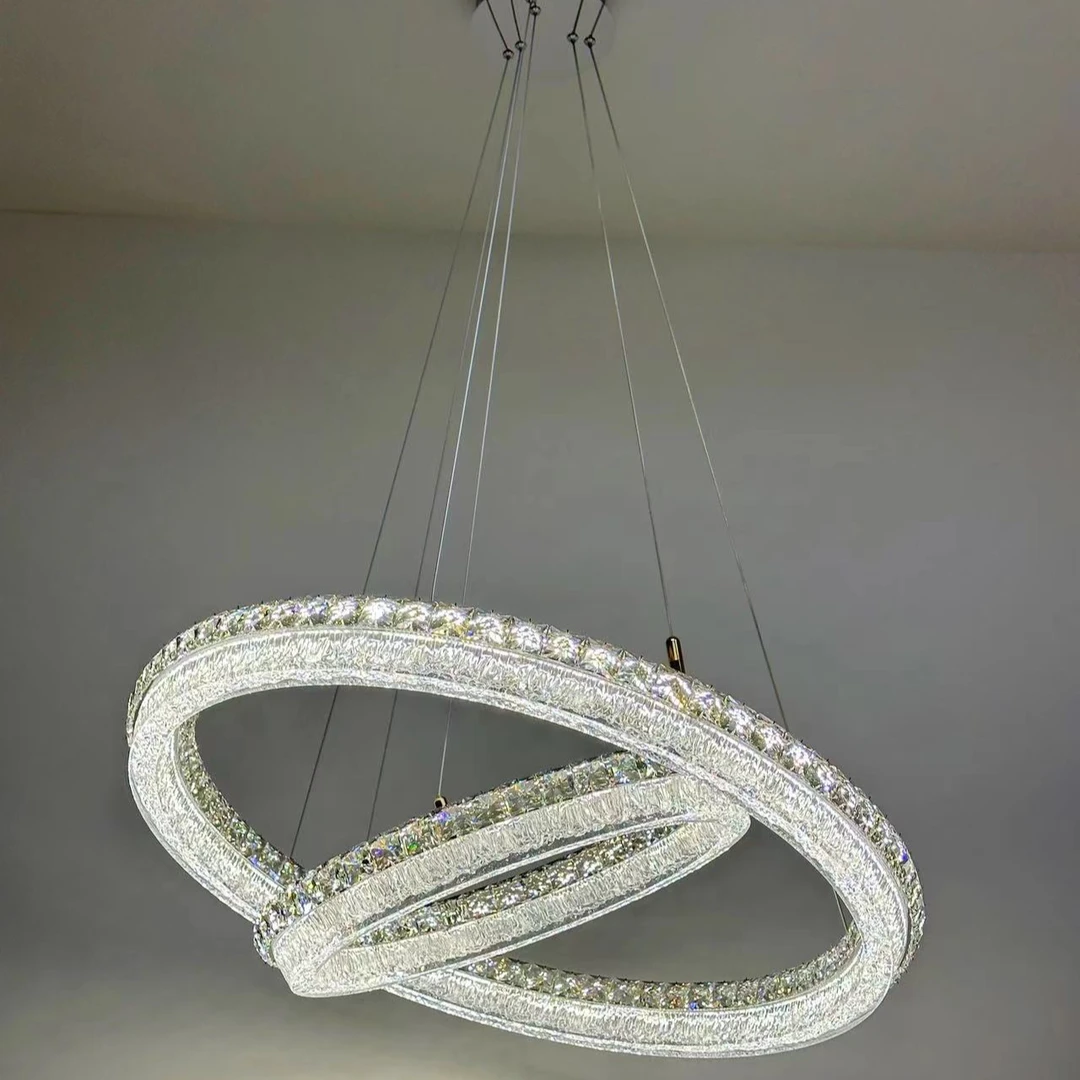 《轩莹灯宝贝》2024年新款冰川裂纹水晶轻奢个性吊灯大气简约奢华