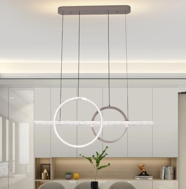 【邻居品味】2024新款现代轻奢客厅吊灯创意个性家用餐厅岛台圈圈灯