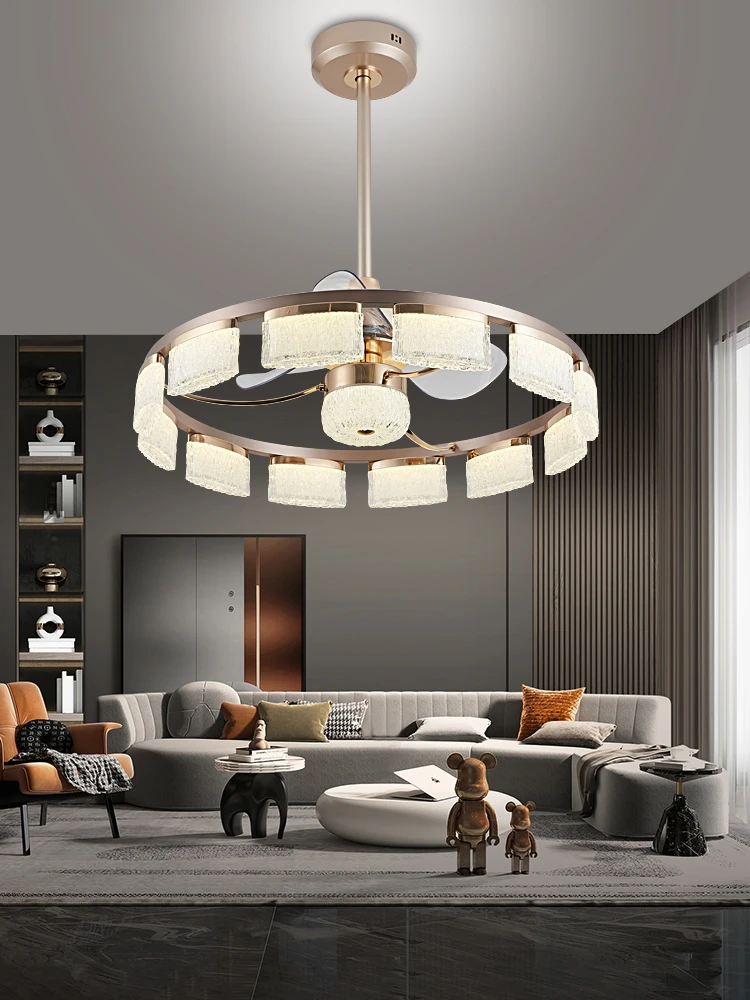 【邻居品味】客厅风扇灯现代简约高端餐厅水晶灯轻奢2024新款吊灯