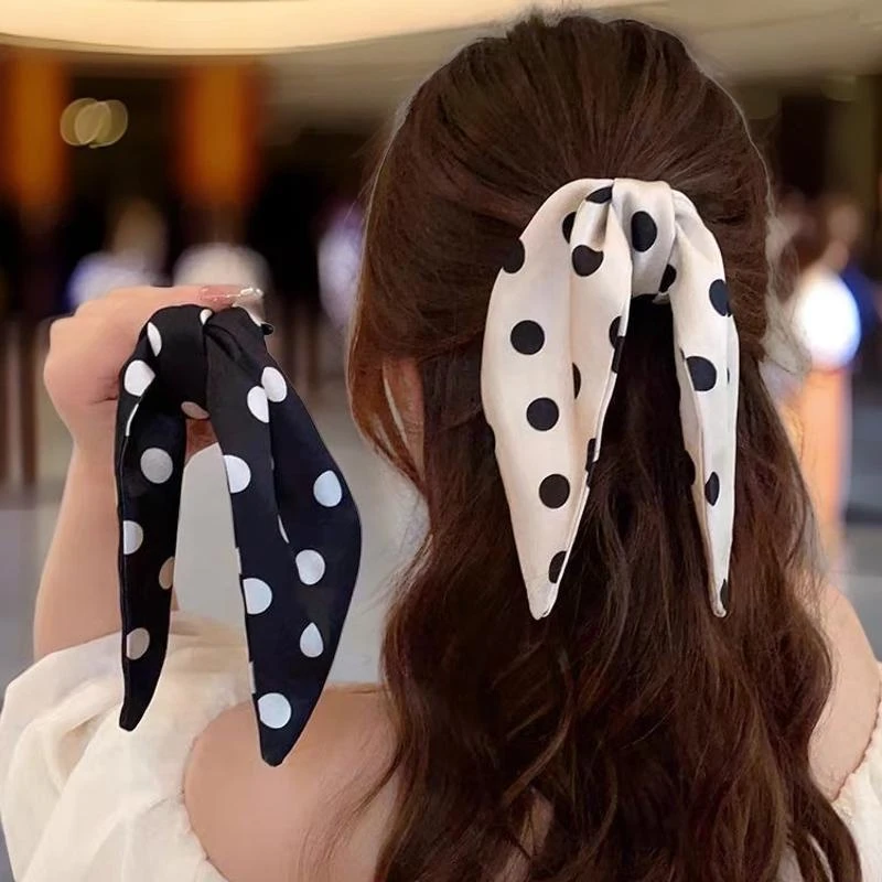 玫瑰的故事亦玫同款波点马尾抓夹蝴蝶结发夹盘发鲨鱼夹女