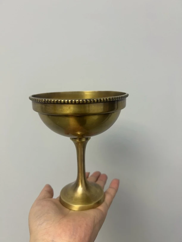 复古黄铜收纳小果盘创意欧式金色糖果零食干果碟手工轻奢摆件精致