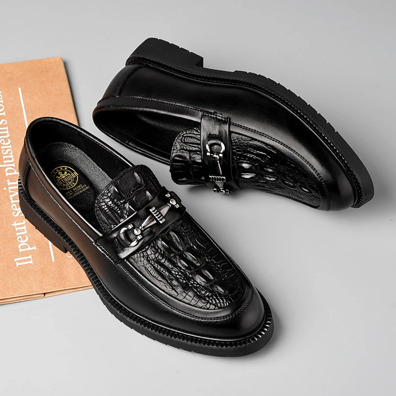 头层牛皮一脚蹬秋季男士皮鞋时尚百搭透气舒适时尚软底乐福鞋9916