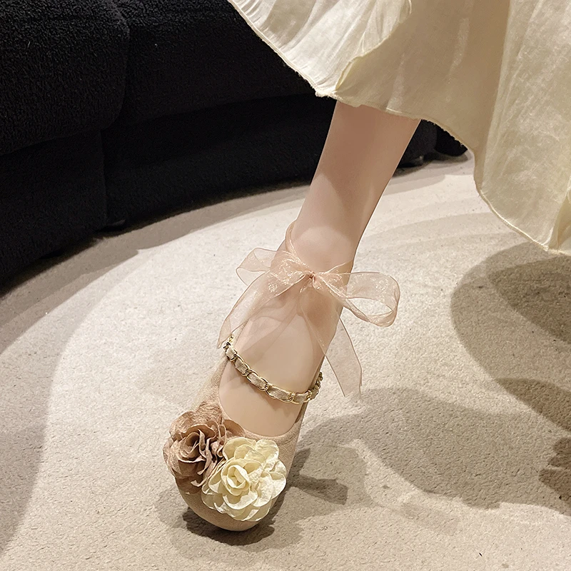 法式平跟设计感仙女单鞋女鞋子2024新款春夏季复古玛丽珍勃肯女款