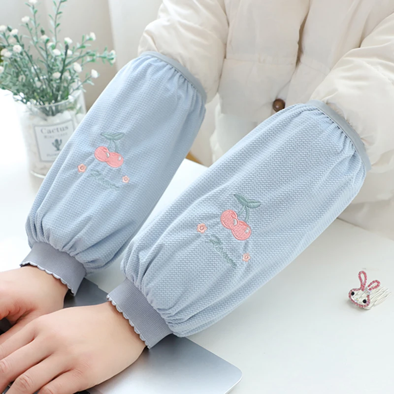 2024新款秋冬袖套女款办公上班耐脏中长款套袖学生羽绒服防脏护袖