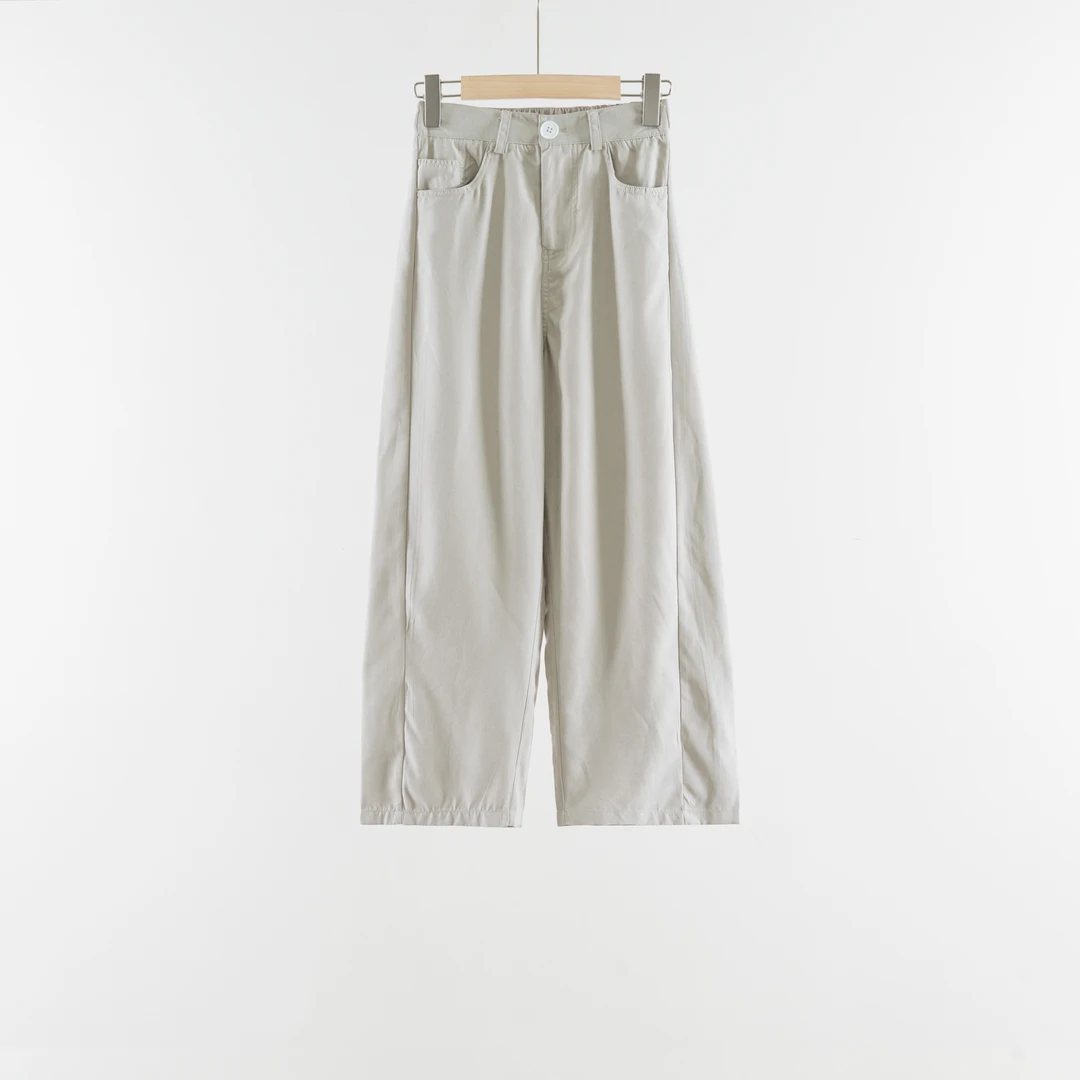 吉米原创-纯色百搭云朵棉显瘦弯刀裤阔腿裤女245505