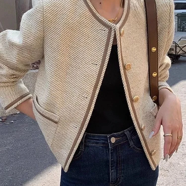 【粉丝专享】福利复古小香风圆领开衫短外套女秋冬2024气质外搭上衣