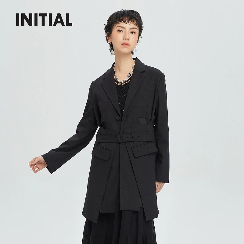 【商场同款】INITIAL24春季新款解构长风衣西装女24SMMFMCVV504