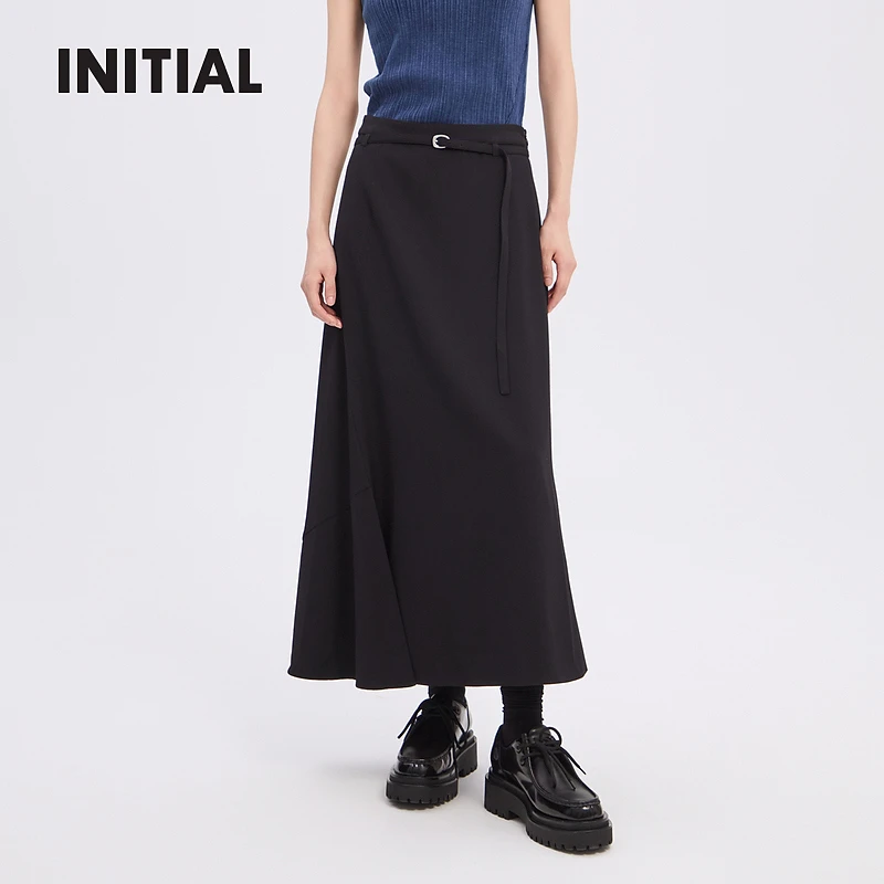 【商场同款】INITIAL24秋季新款简约A字休闲半身裙女24FKTFMCVV546