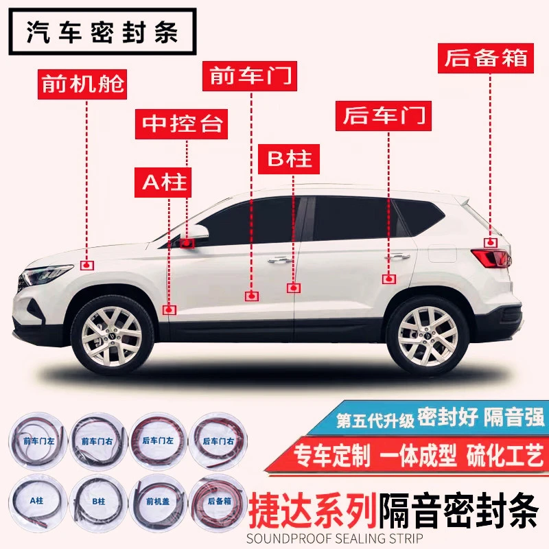 适用于大众新老款捷达专用汽车门密封条隔音防尘降噪加装改装配件