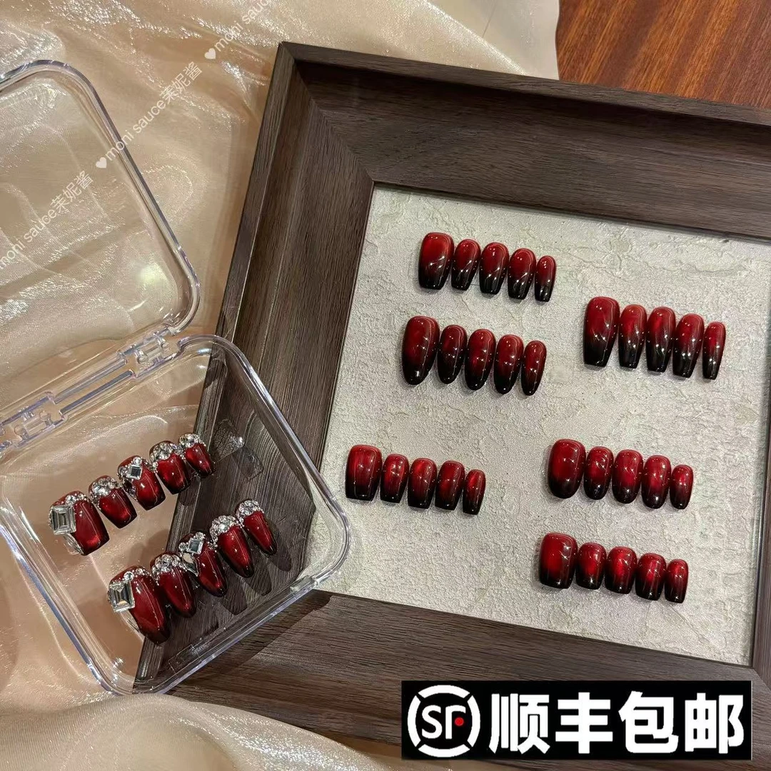 【磨邦鸽血红·高定施华洛】moni sauce茉妮酱设计穿戴甲流行经典ins