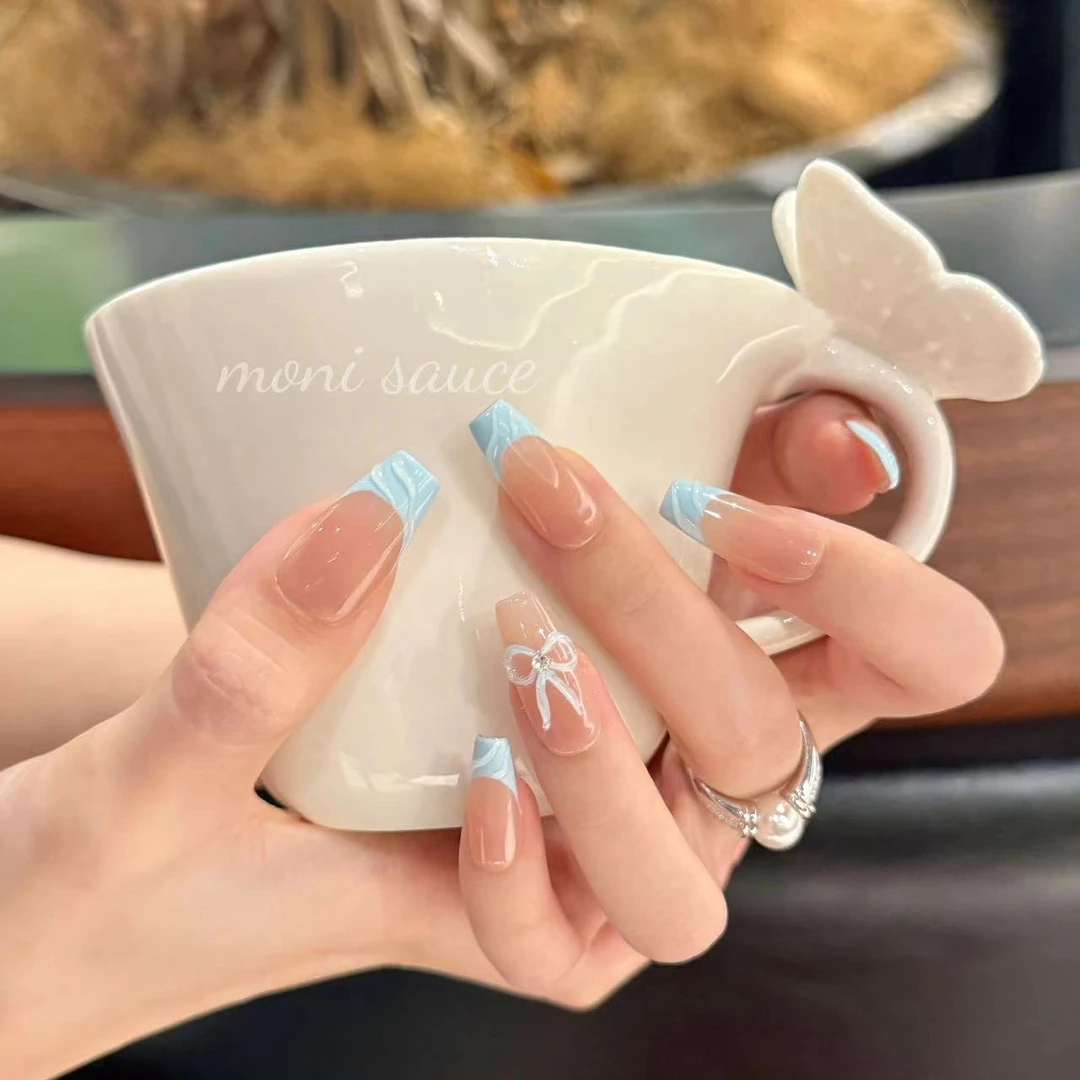 【baby blue】moni sauce茉妮酱设计穿戴甲手工气质纯欲可爱ins风