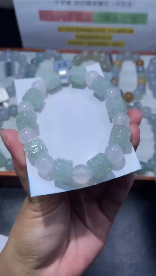 【闪购商品】定制翡翠未镶嵌天然缅甸A货翡翠手串121