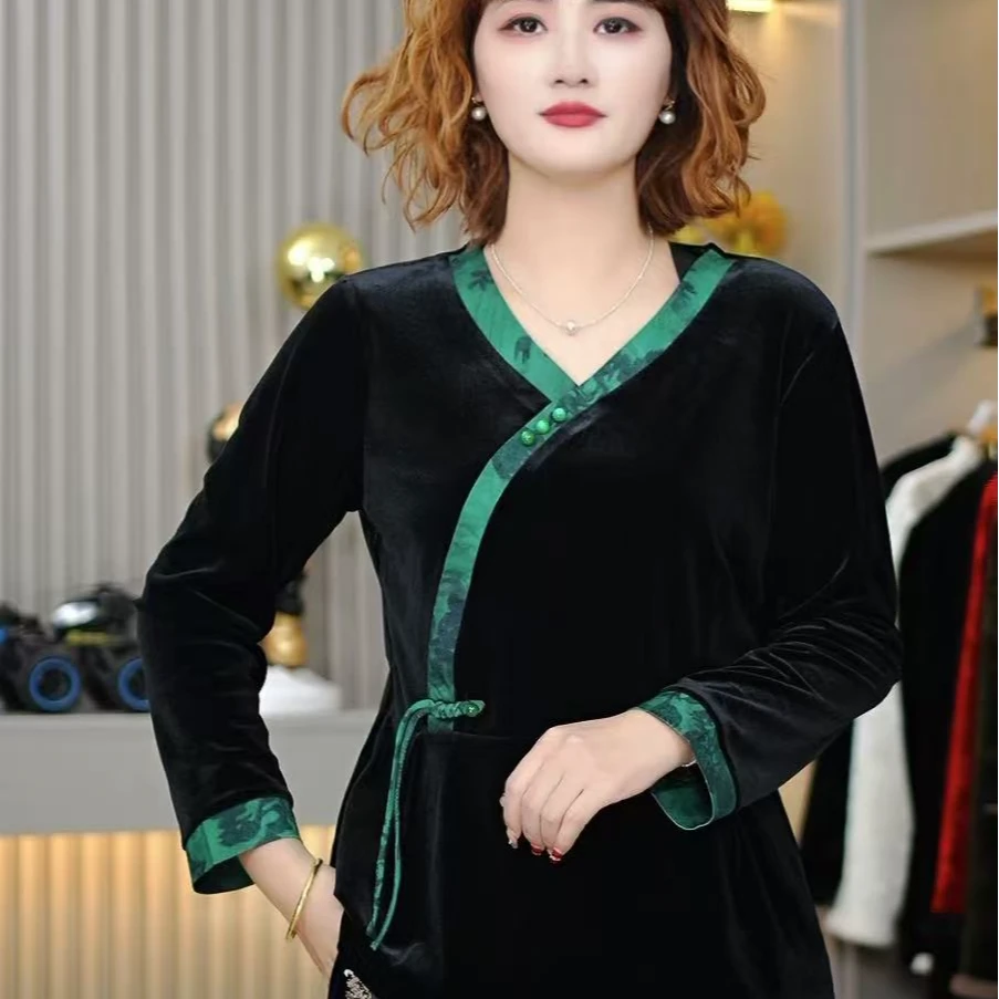 新款时尚妈妈装长袖小衫打底衫高贵上档次女装