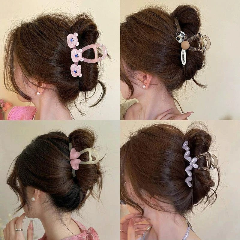 可爱小清新抓夹后脑勺简约百搭鲨鱼夹2024新款网红发夹气质头饰女