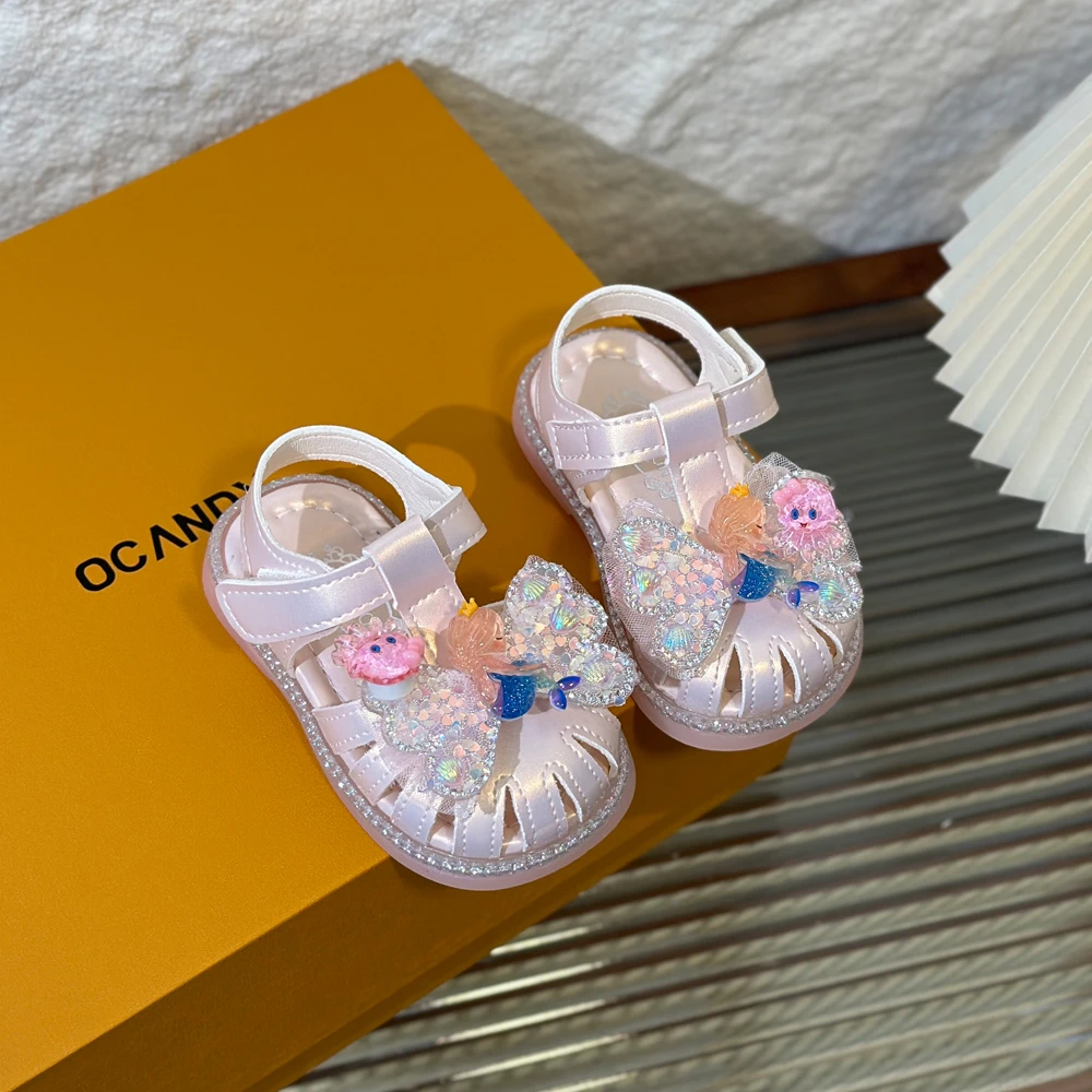 韩公主钻0-3岁2024新款软底学步鞋防滑童鞋凉鞋女童防滑夏季小童