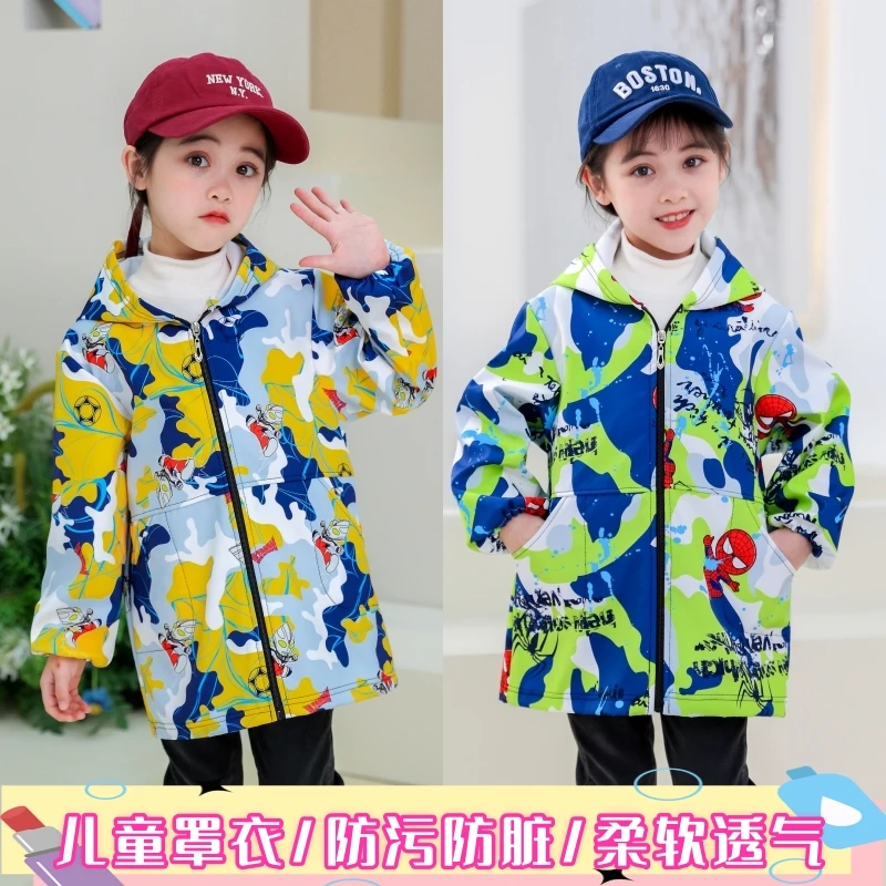 秋冬儿童防水罩衣洋气外穿宝宝防脏画画围裙衣服幼儿园吃饭兜护衣