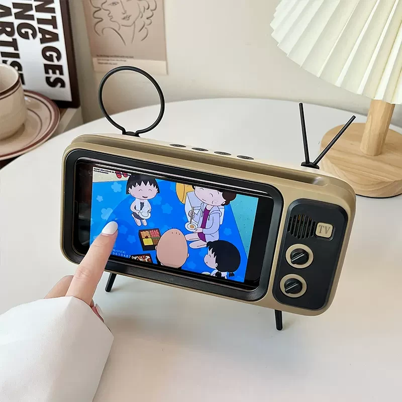 复古小电视迷你手机支架ins风网红创意摆件潮玩礼物创意支架