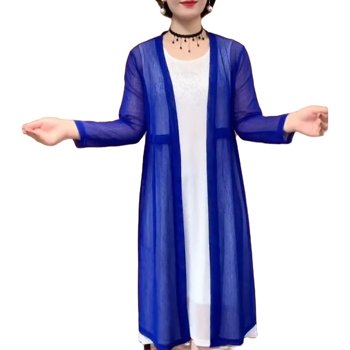 冰丝防晒衣女中长款2025夏季薄款外搭开衫披肩纱衣配裙子