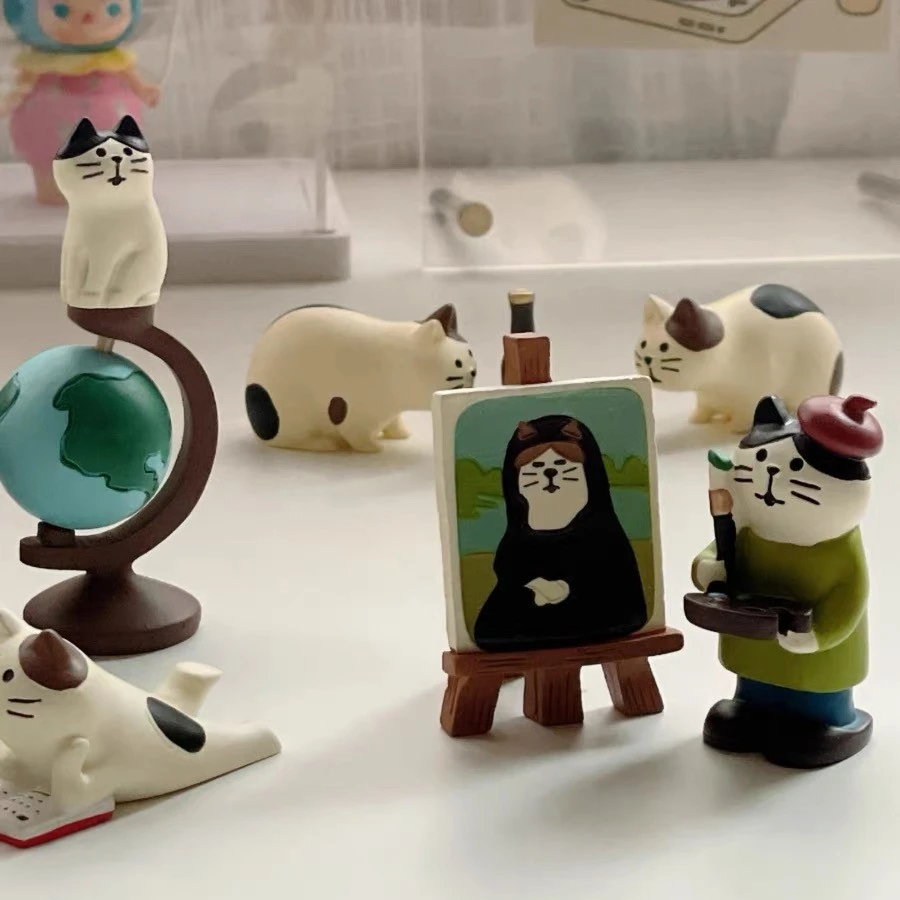 【蒙娜丽莎画家】日式可爱树脂摆件 解压家居小物件办公室好物