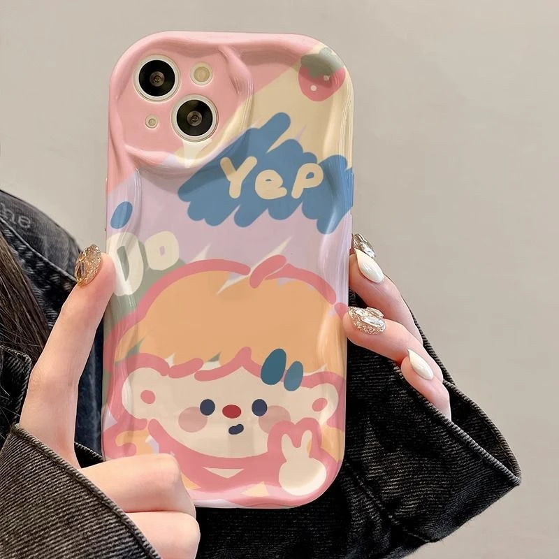 新款苹果iphone15软壳OPPO荣耀华为小米vivo奶油手机壳个性创意女