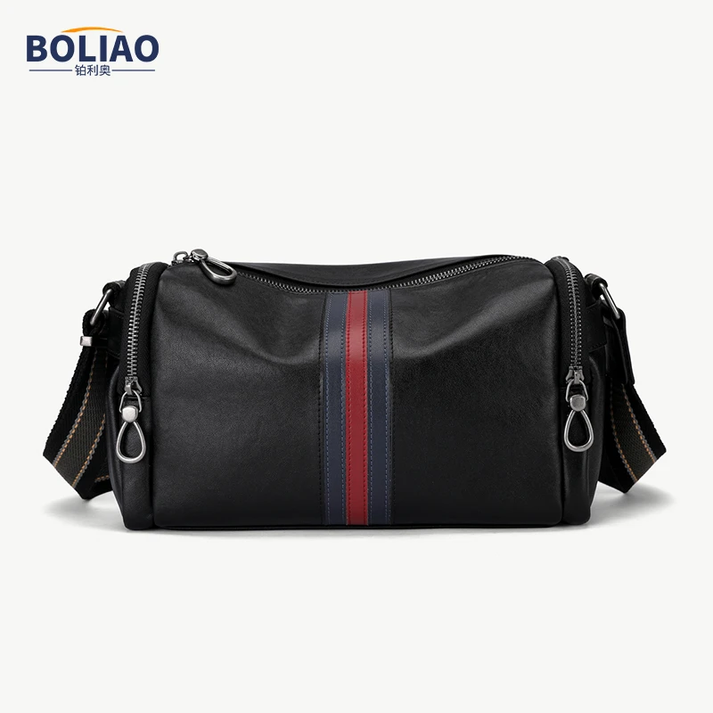 BOLIAO/铂利奥2023简约男士单肩包轻便商务高档马鞍包百搭防泼水