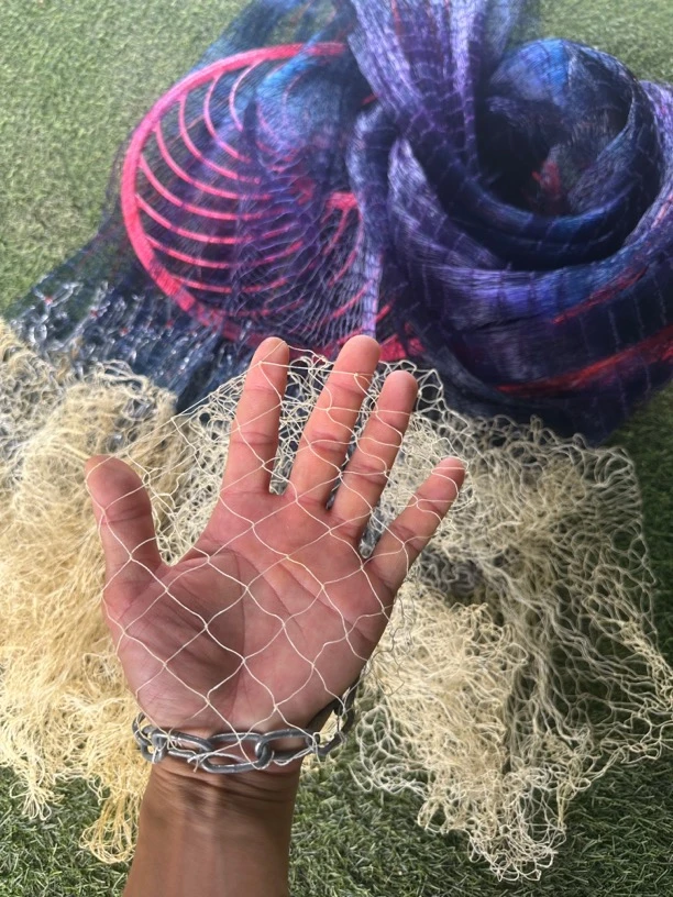 渐变色紫色水晶软丝加强版底兜撒网传统撒网改良版两用款带兜飞盘