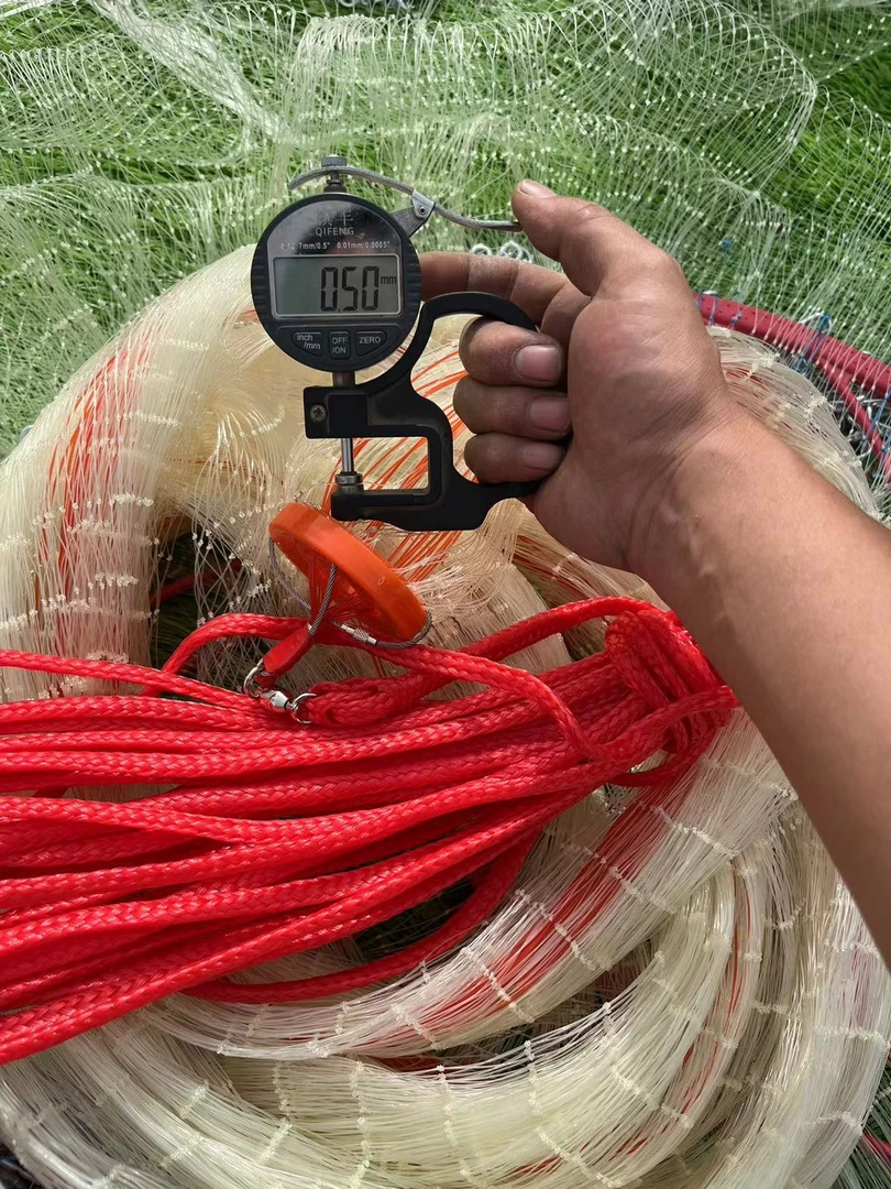 传统撒网改良版带底兜飞盘网两用款双底兜撒网转盘网手抛网加粗线