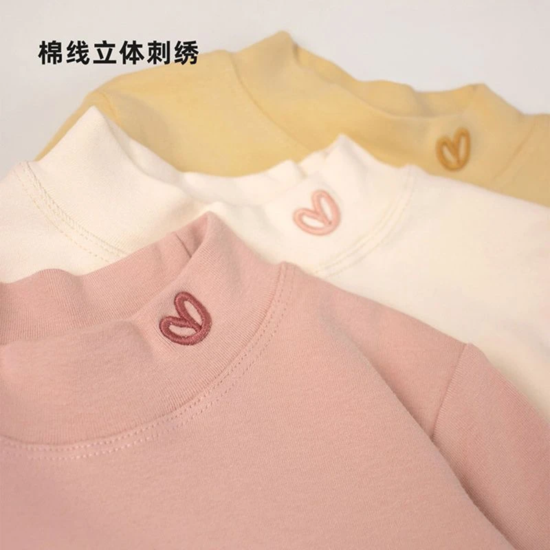 2025新款女童打底衫秋冬纯棉内搭保暖半高领韩版宝宝内搭洋气T桖