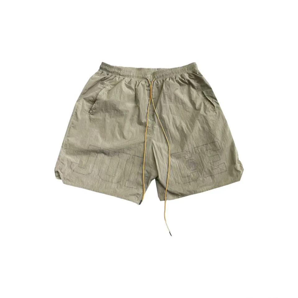 Juice WRLD SS24 3M反光数字系带尼龙网眼休闲短裤 男女同款