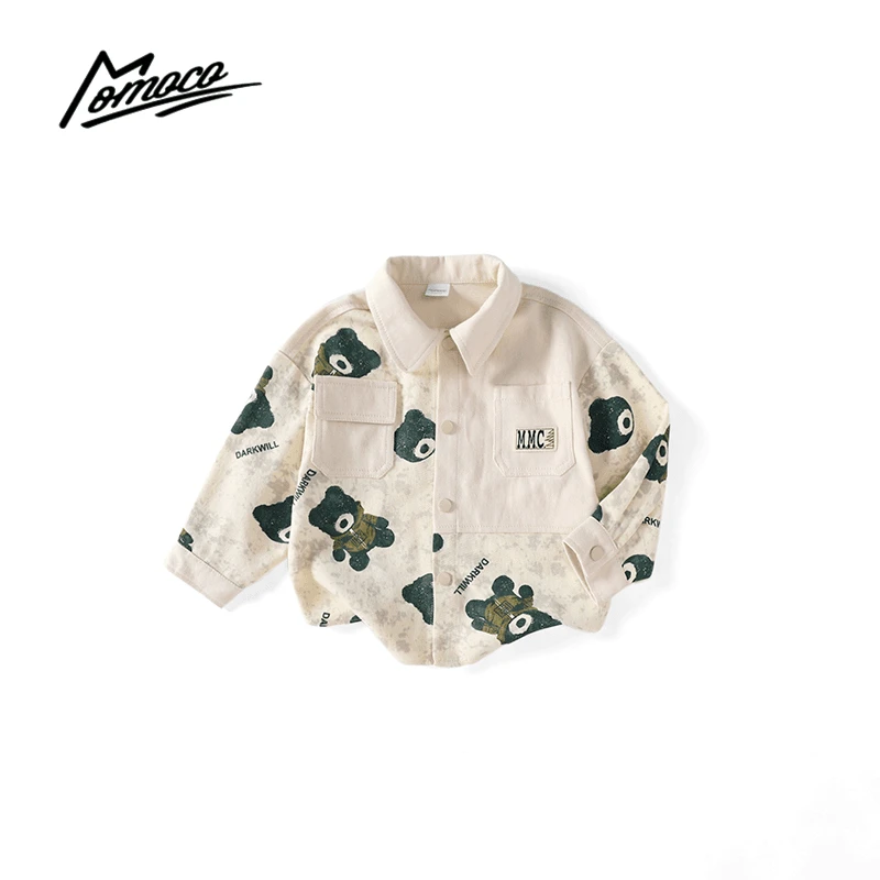 MOMOCO秋季新款男童中小童可爱小熊印花时尚外套75330107082