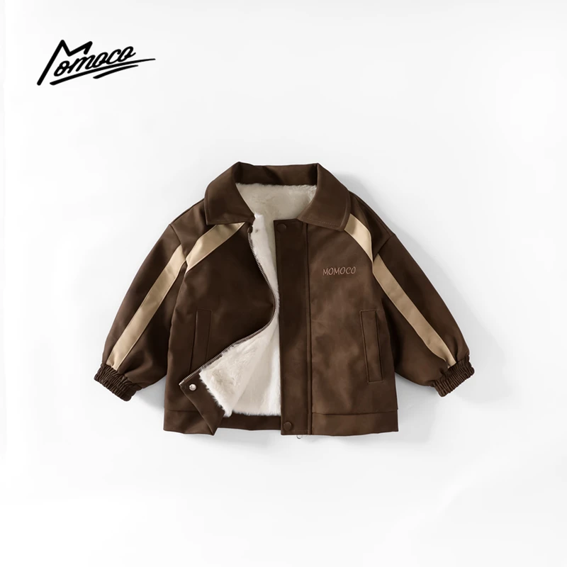 MOMOCO冬季新款男童带绒时尚休闲夹克外套75430105007