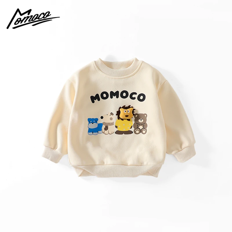 MOMOCO冬季新款男童小动物印花玩偶时尚百搭加绒卫衣75430232063