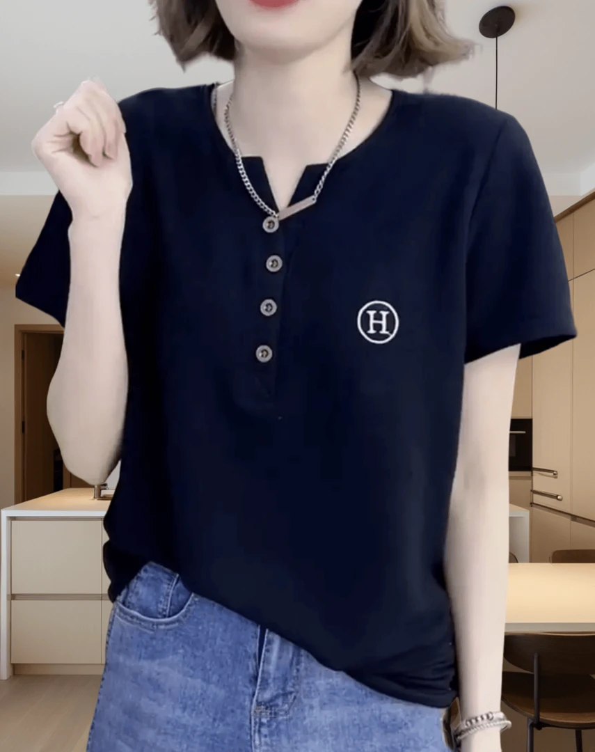 大码女士显瘦洋气短袖打底衫夏季宽松半袖韩版休闲时尚纯色t恤