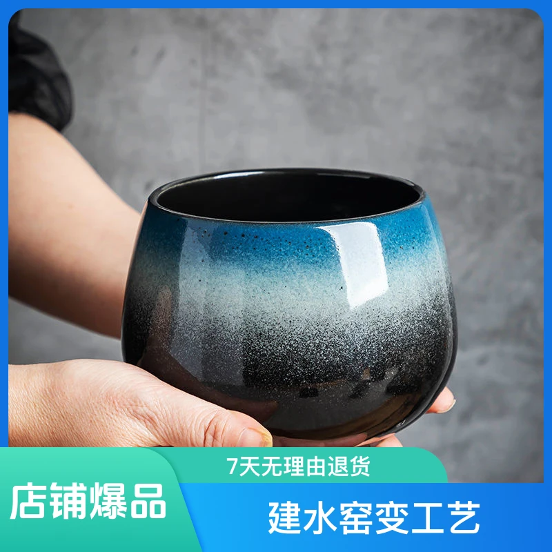 百年乐氏创意茶洗缸茶渣缸建水窑变简约家用功夫茶具配件陶瓷茶盂