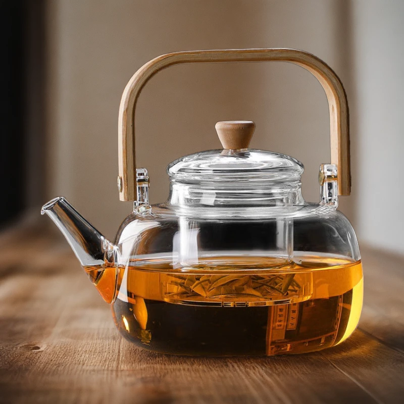 提梁壶竹把大容量加厚电陶炉煮茶壶泡茶器耐热玻璃家用功夫茶具