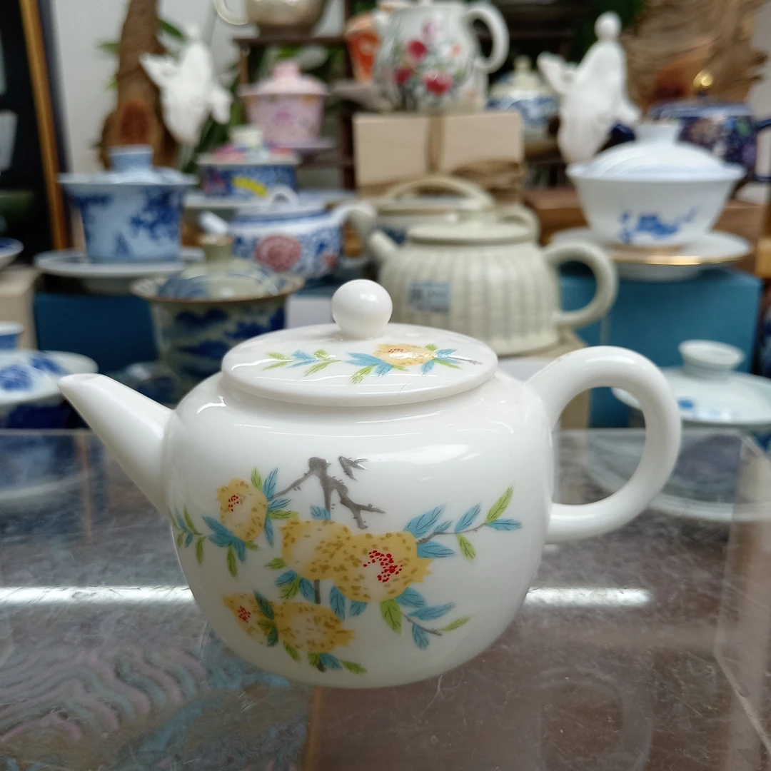 【闪购链接】百年乐氏 石榴花汉瓦茶壶陶瓷茶具